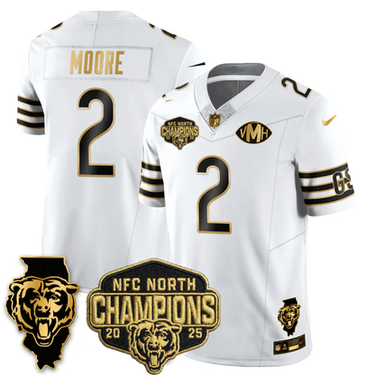 CHI NFC North Division Champions Vapor Limited Gold Jersey n2 - Stitched