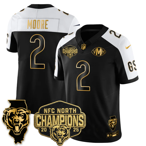 CHI NFC North Division Champions Vapor Limited Gold Jersey n2 - Stitched