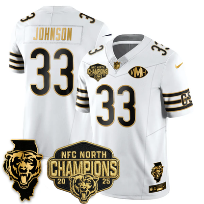 CHI NFC North Division Champions Vapor Limited Gold Jersey n2 - Stitched
