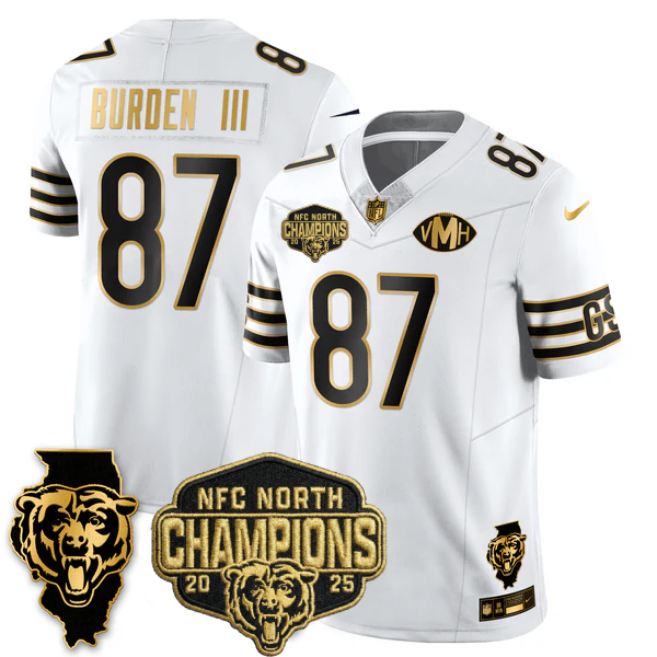 CHI NFC North Division Champions Vapor Limited Gold Jersey n2 - Stitched