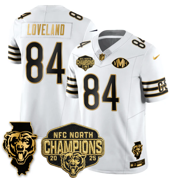 CHI NFC North Division Champions Vapor Limited Gold Jersey n2 - Stitched
