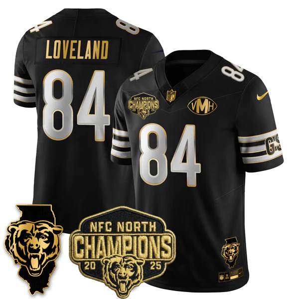 CHI NFC North Division Champions Vapor Limited Gold Jersey n2 - Stitched