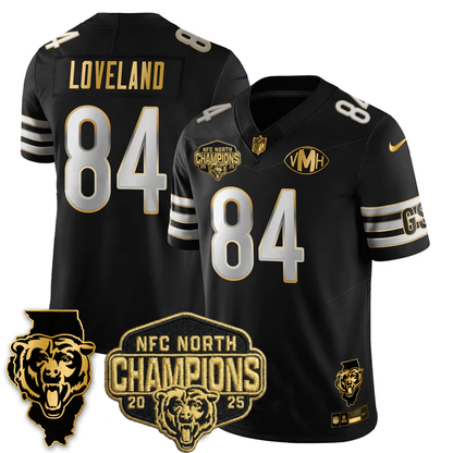 CHI NFC North Division Champions Vapor Limited Gold Jersey n2 - Stitched