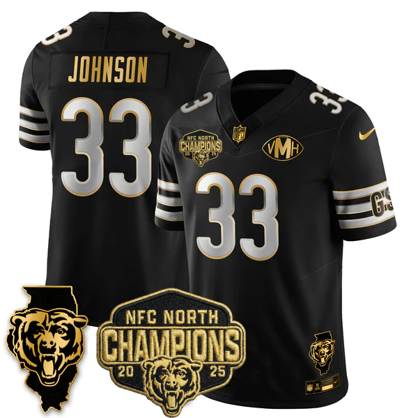 CHI NFC North Division Champions Vapor Limited Gold Jersey n2 - Stitched
