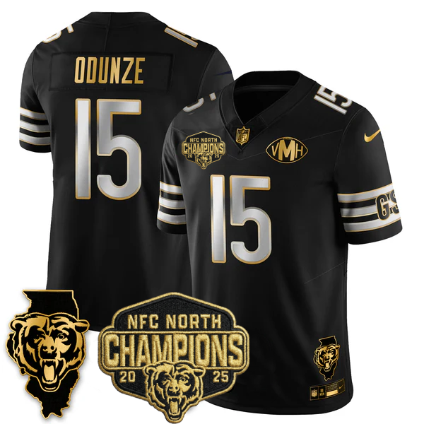 CHI NFC North Division Champions Vapor Limited Gold Jersey n2 - Stitched