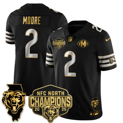 CHI NFC North Division Champions Vapor Limited Gold Jersey n2 - Stitched