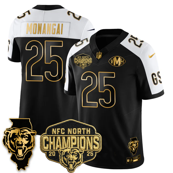 CHI NFC North Division Champions Vapor Limited Gold Jersey n2 - Stitched