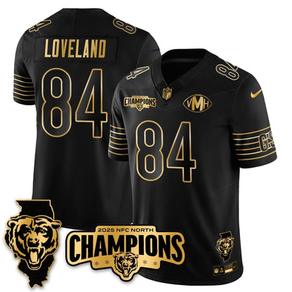 CHI NFC North Division Champions Vapor Limited Gold Jersey - Stitched