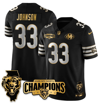 CHI NFC North Division Champions Vapor Limited Gold Jersey - Stitched