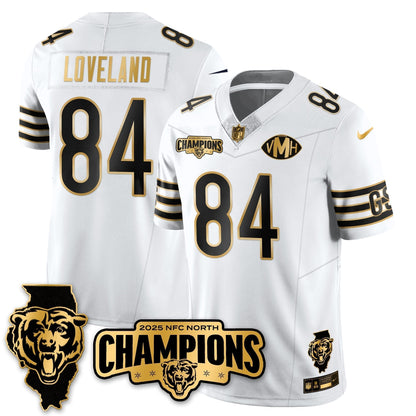 CHI NFC North Division Champions Vapor Limited Gold Jersey - Stitched
