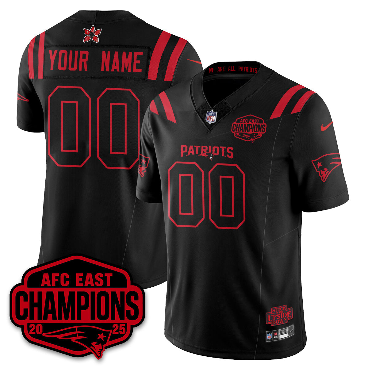 NE 'Stranger Things' AFC East Division Champions Vapor Limited Jersey - Stitched
