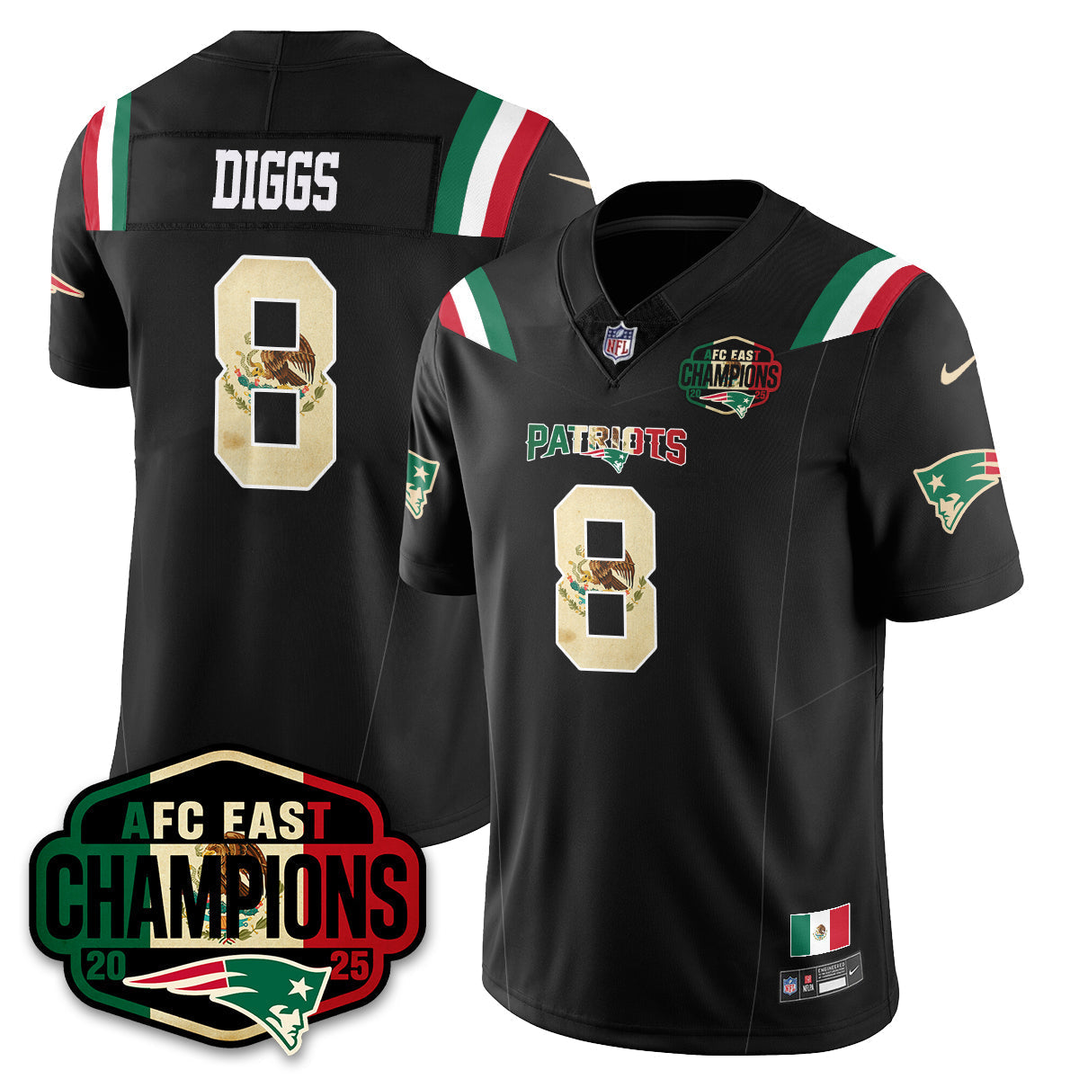 NE Mexico AFC East Division Champions Vapor Limited Jersey - Stitched