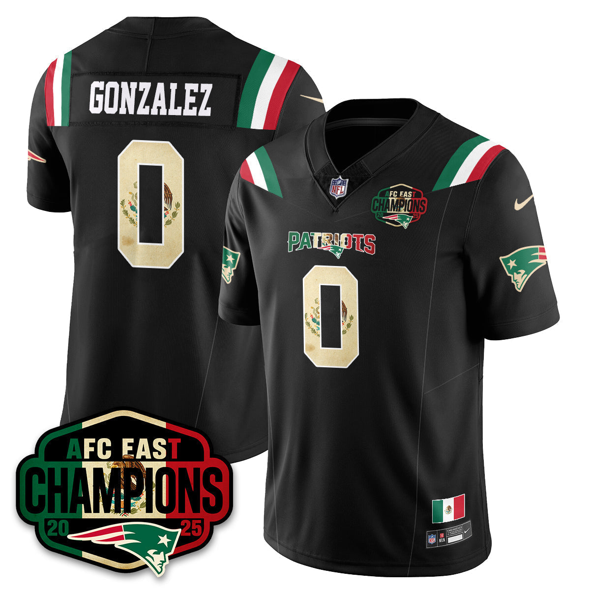 NE Mexico AFC East Division Champions Vapor Limited Jersey - Stitched