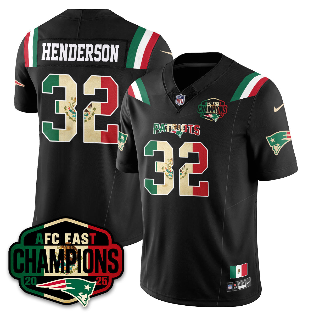 NE Mexico AFC East Division Champions Vapor Limited Jersey - Stitched