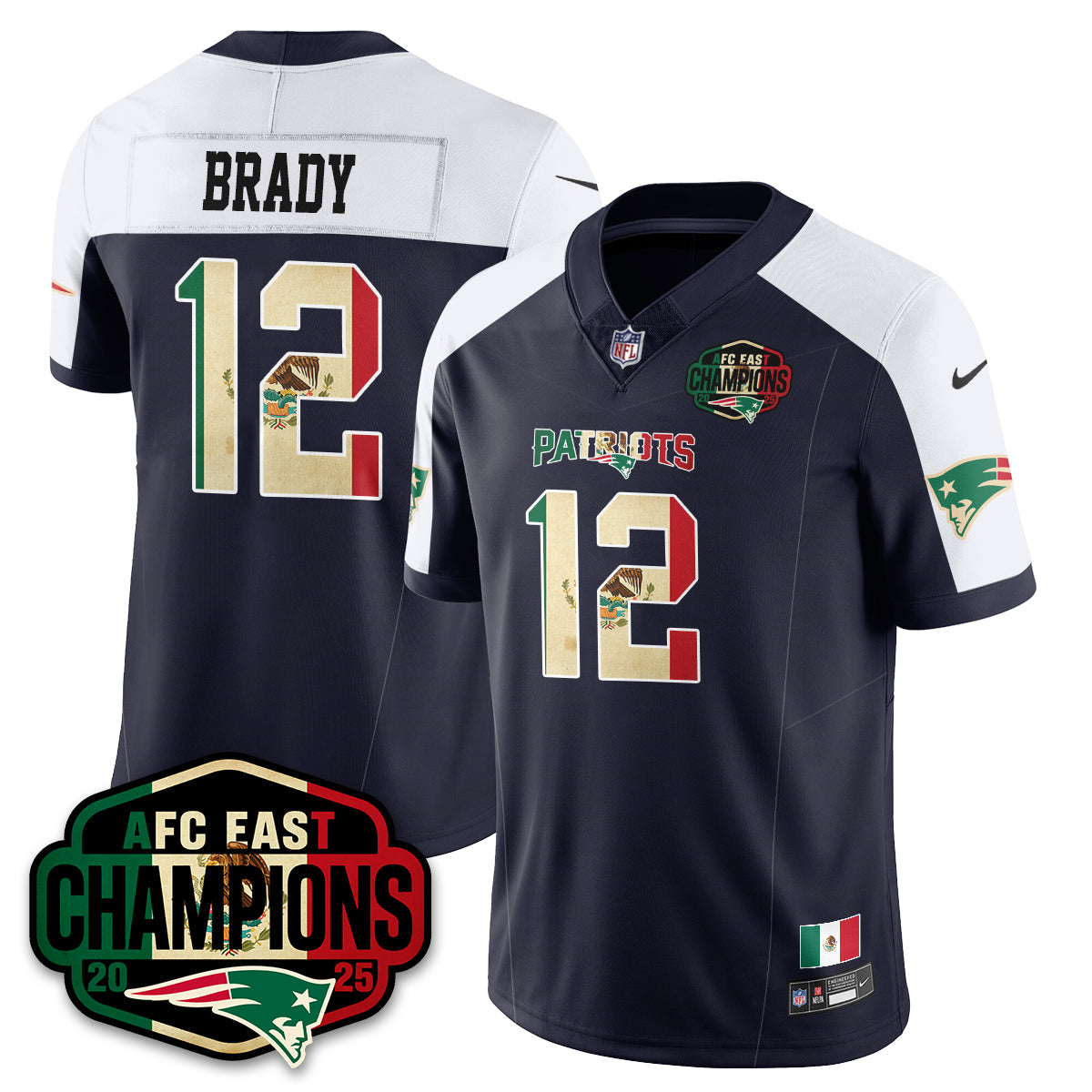 NE Mexico AFC East Division Champions Vapor Limited Jersey - Stitched