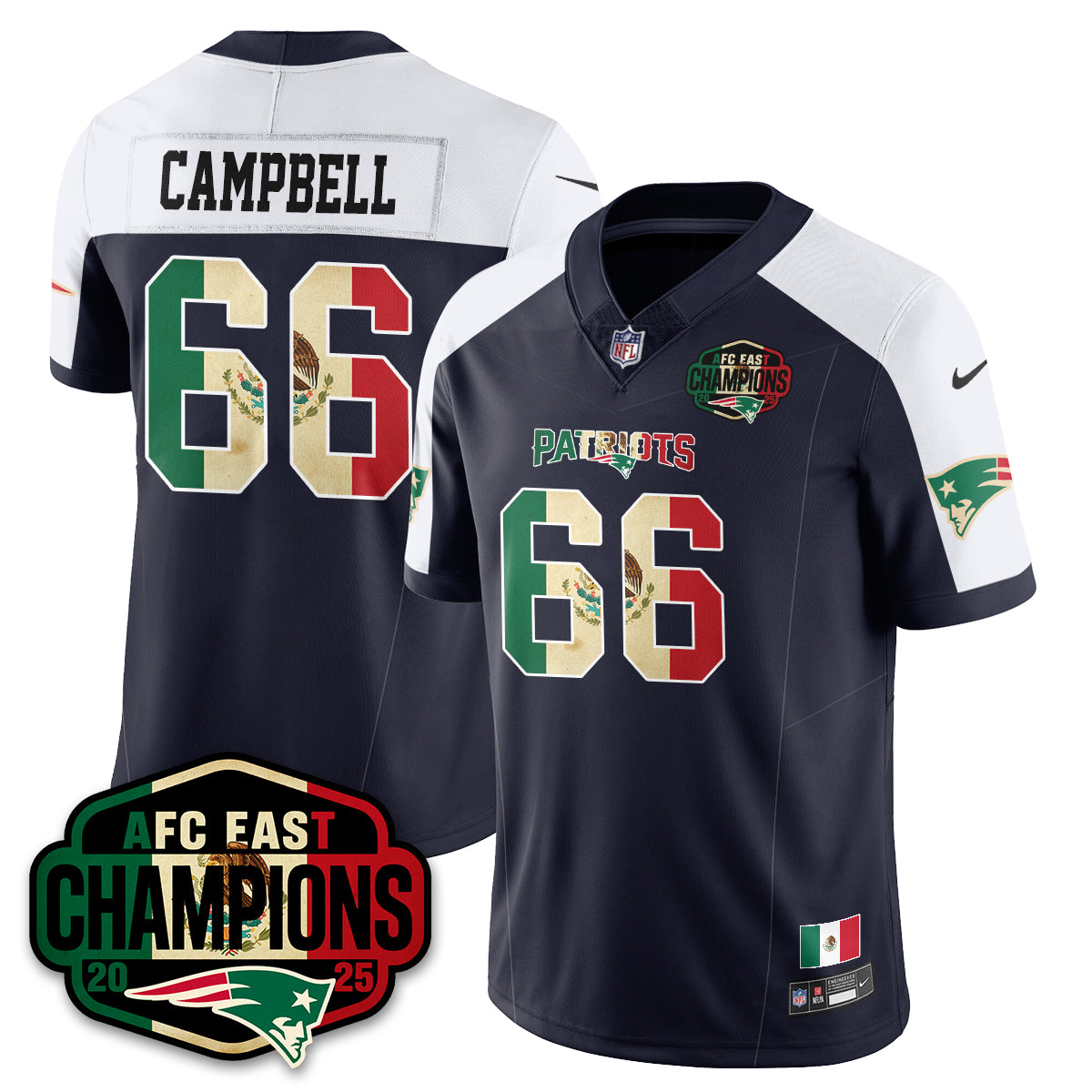 NE Mexico AFC East Division Champions Vapor Limited Jersey - Stitched
