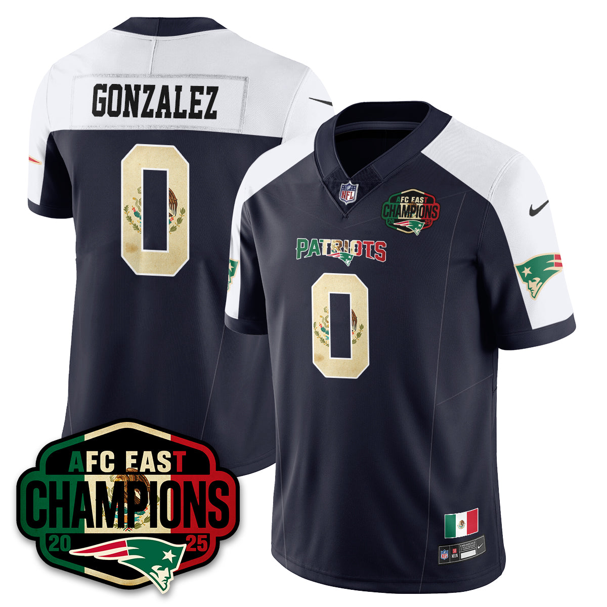 NE Mexico AFC East Division Champions Vapor Limited Jersey - Stitched