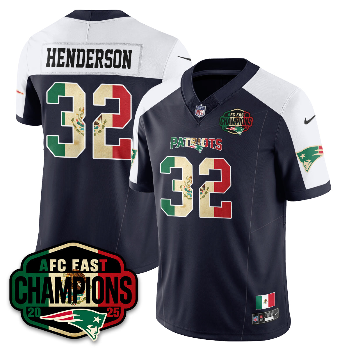 NE Mexico AFC East Division Champions Vapor Limited Jersey - Stitched