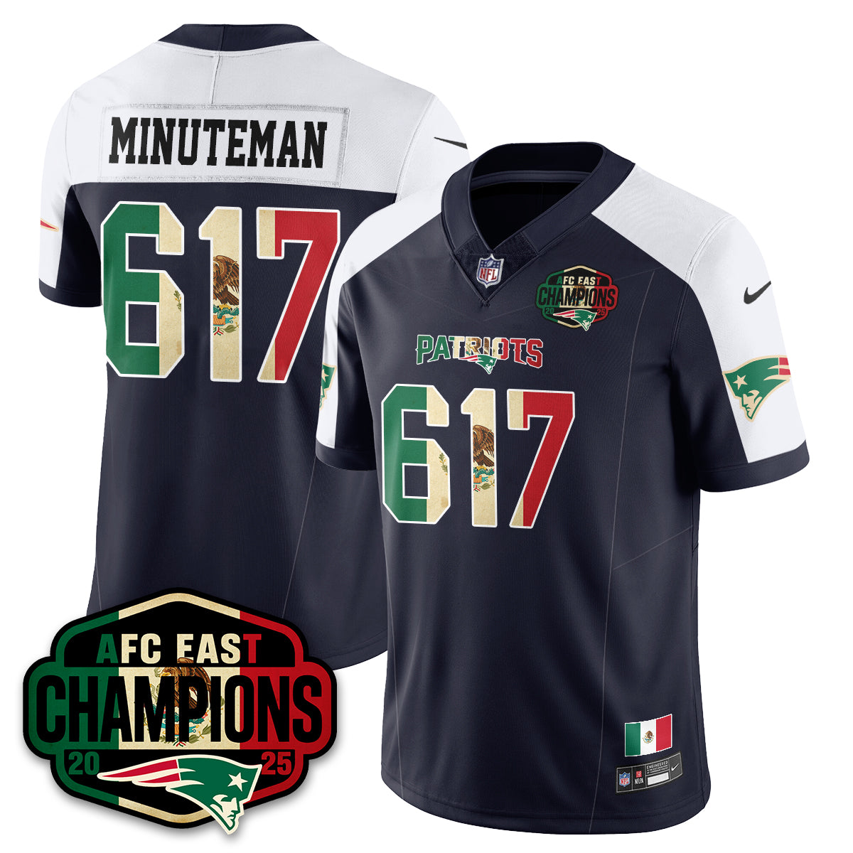 NE Mexico AFC East Division Champions Vapor Limited Jersey - Stitched