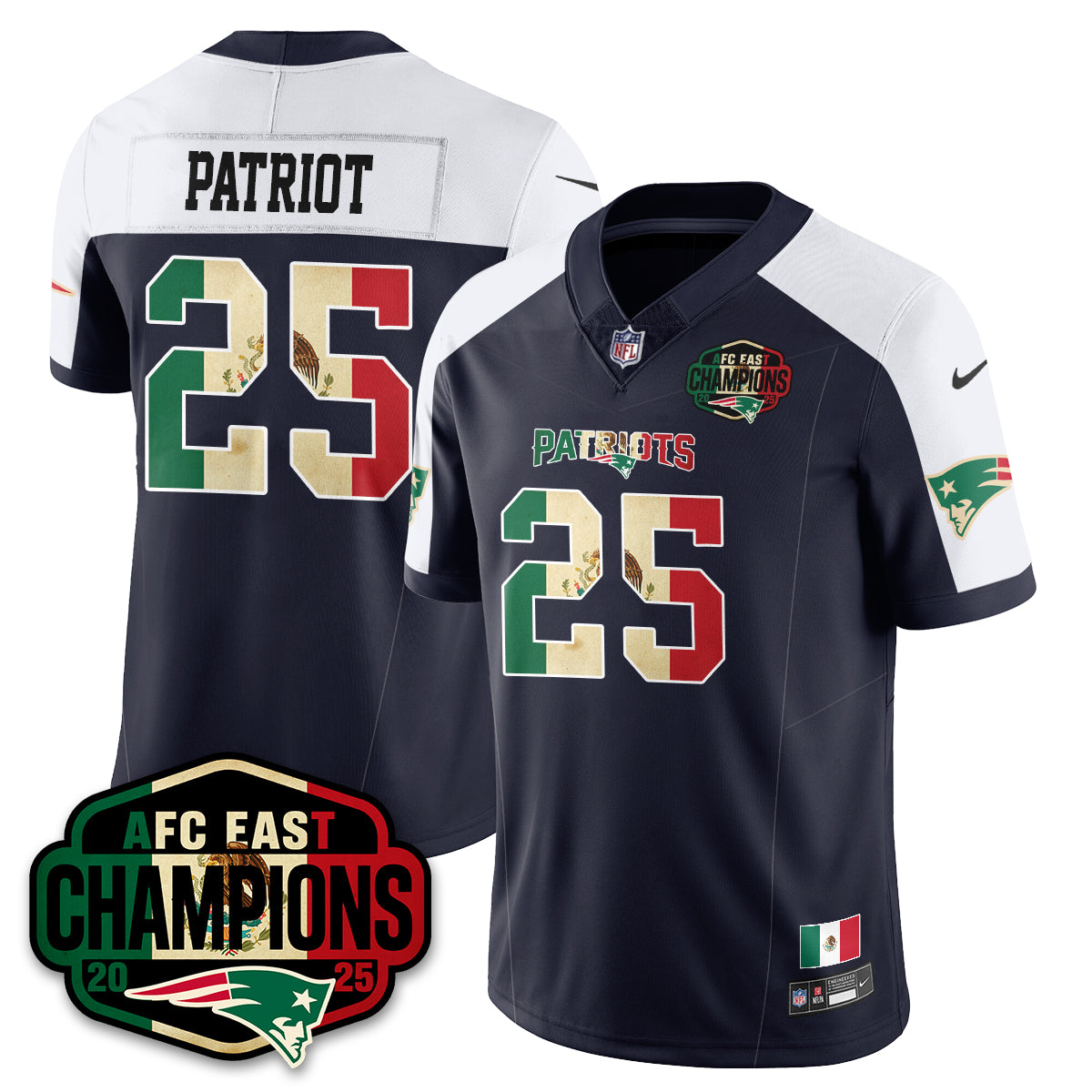 NE Mexico AFC East Division Champions Vapor Limited Jersey - Stitched