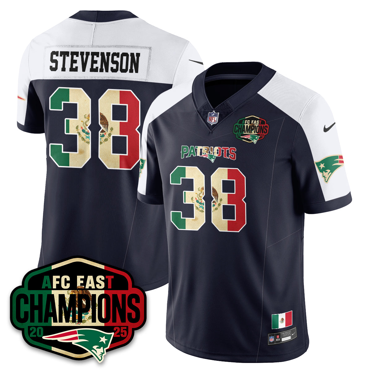NE Mexico AFC East Division Champions Vapor Limited Jersey - Stitched