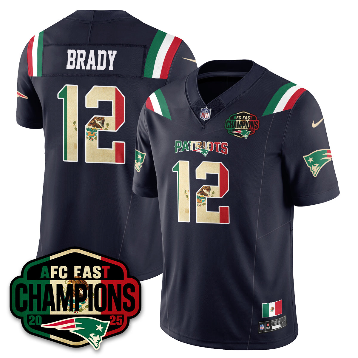 NE Mexico AFC East Division Champions Vapor Limited Jersey - Stitched