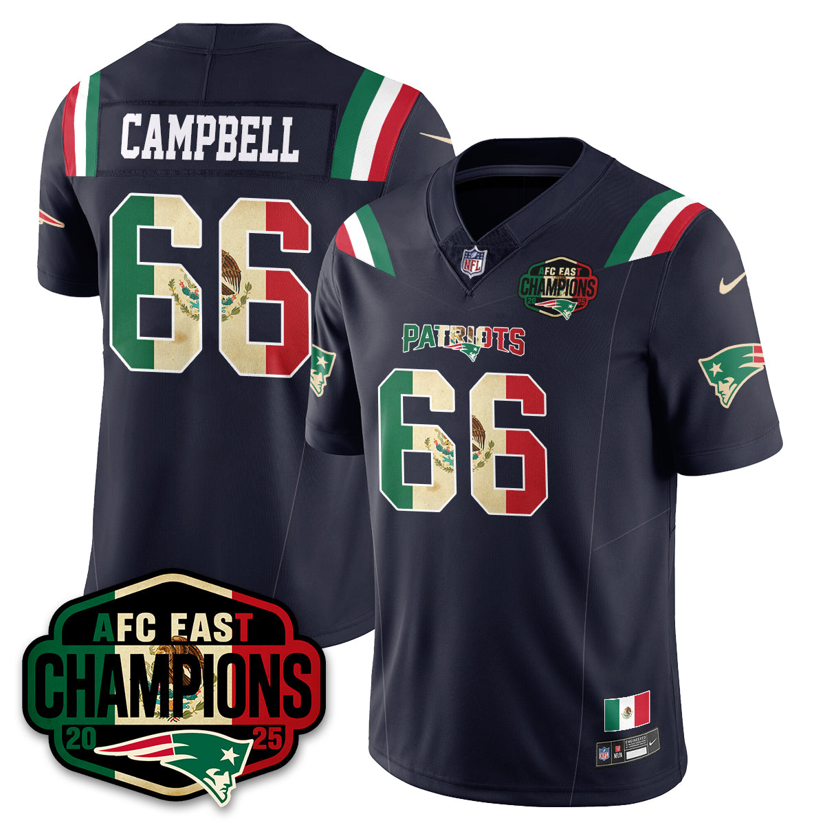 NE Mexico AFC East Division Champions Vapor Limited Jersey - Stitched