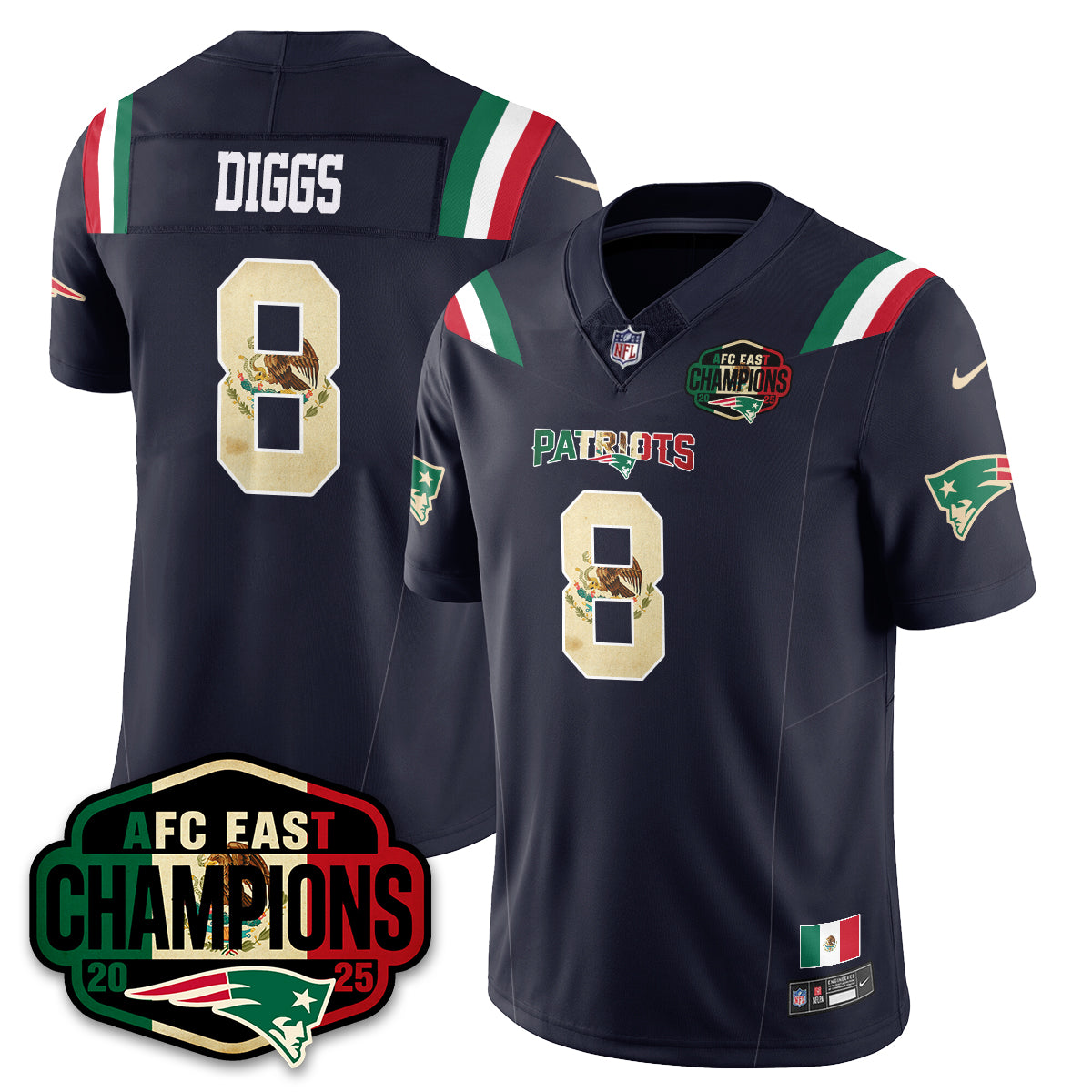 NE Mexico AFC East Division Champions Vapor Limited Jersey - Stitched