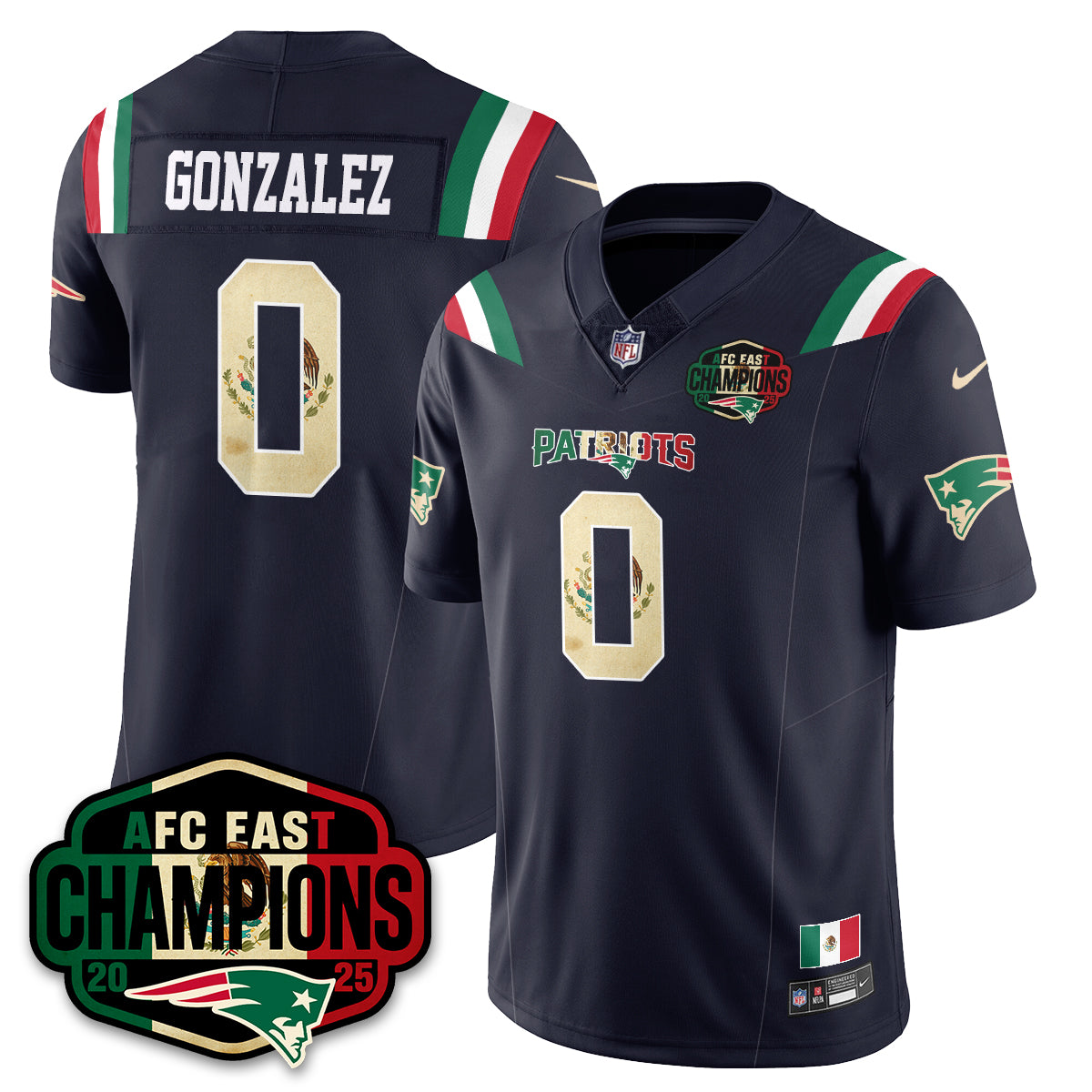 NE Mexico AFC East Division Champions Vapor Limited Jersey - Stitched