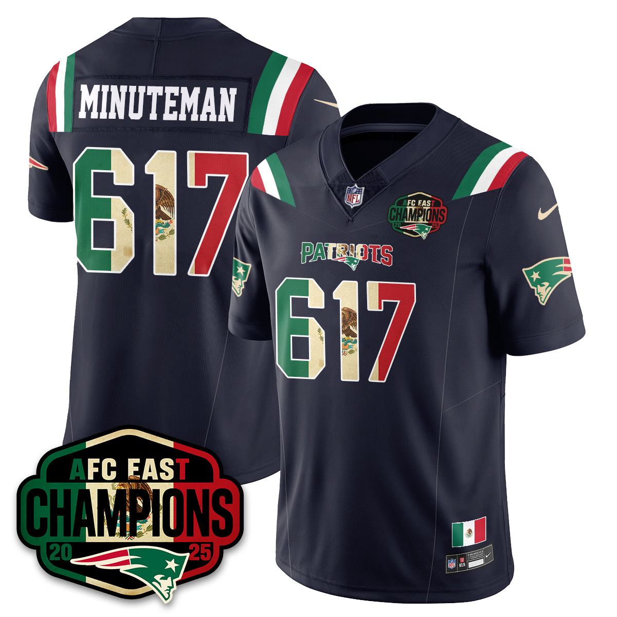 NE Mexico AFC East Division Champions Vapor Limited Jersey - Stitched