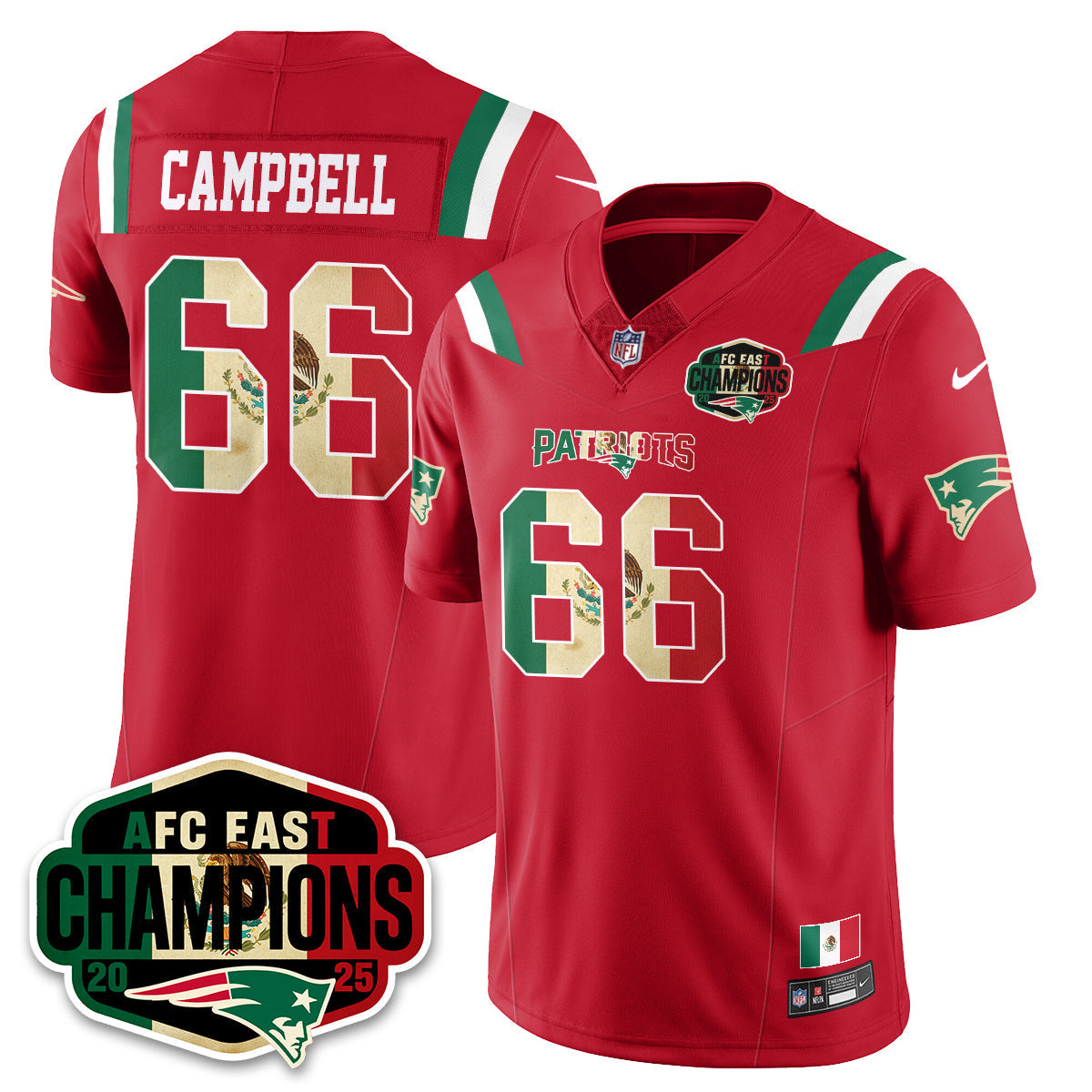 NE Mexico AFC East Division Champions Vapor Limited Jersey - Stitched