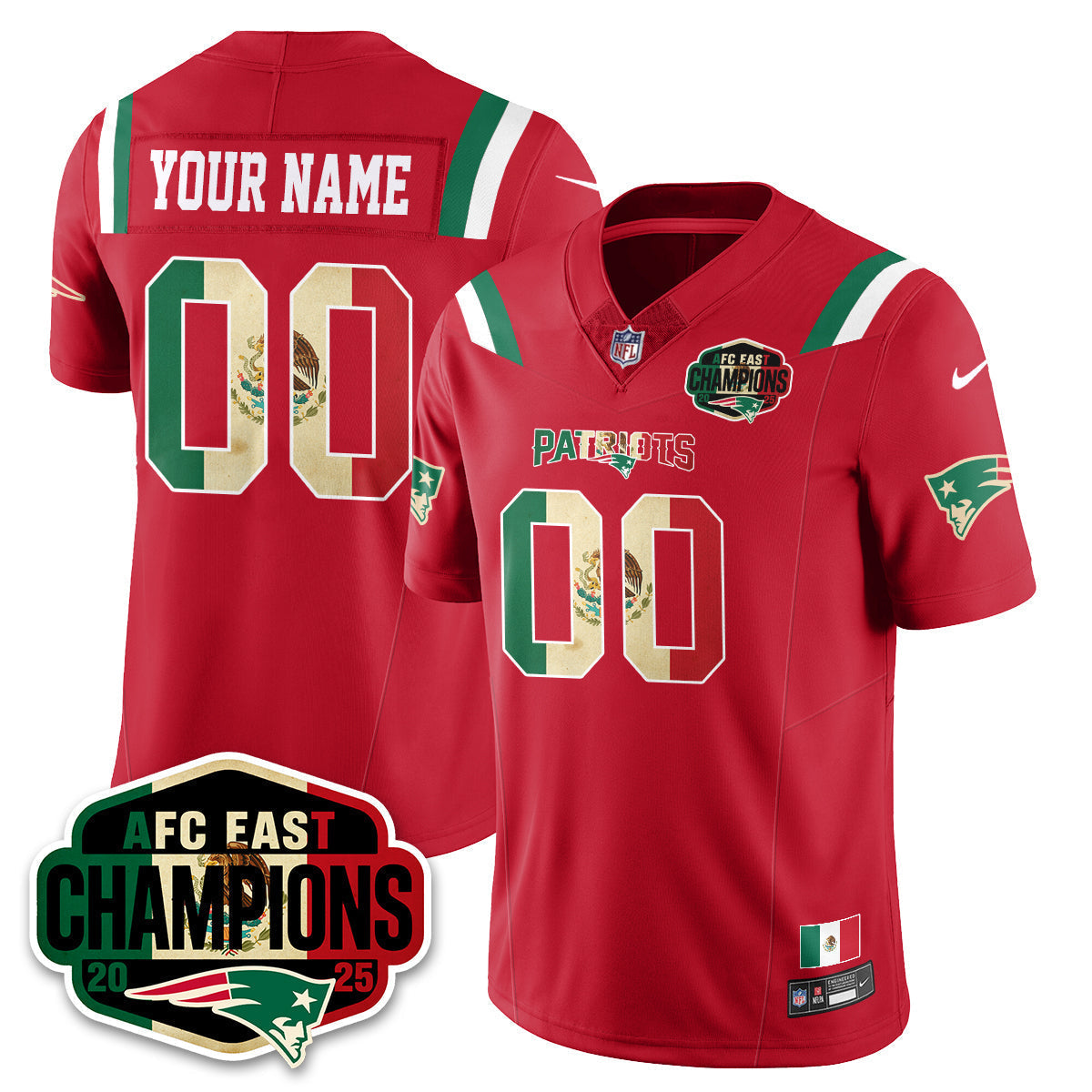 Custom NE Mexico AFC East Division Champions Vapor Limited Jersey - Stitched