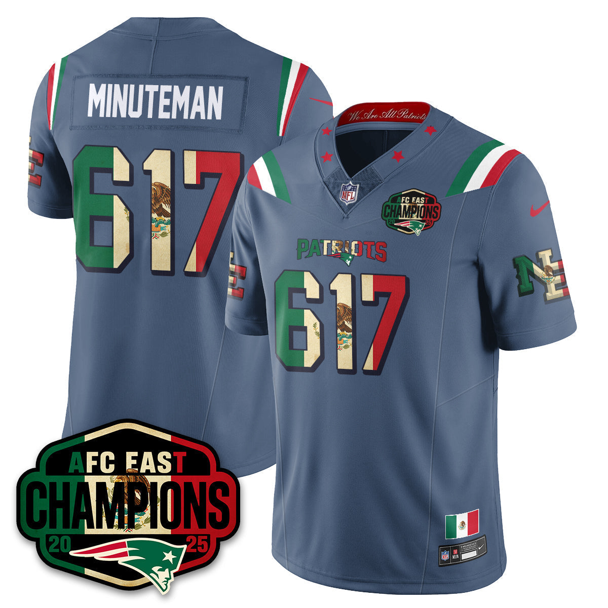 NE Mexico AFC East Division Champions Vapor Limited Jersey - Stitched