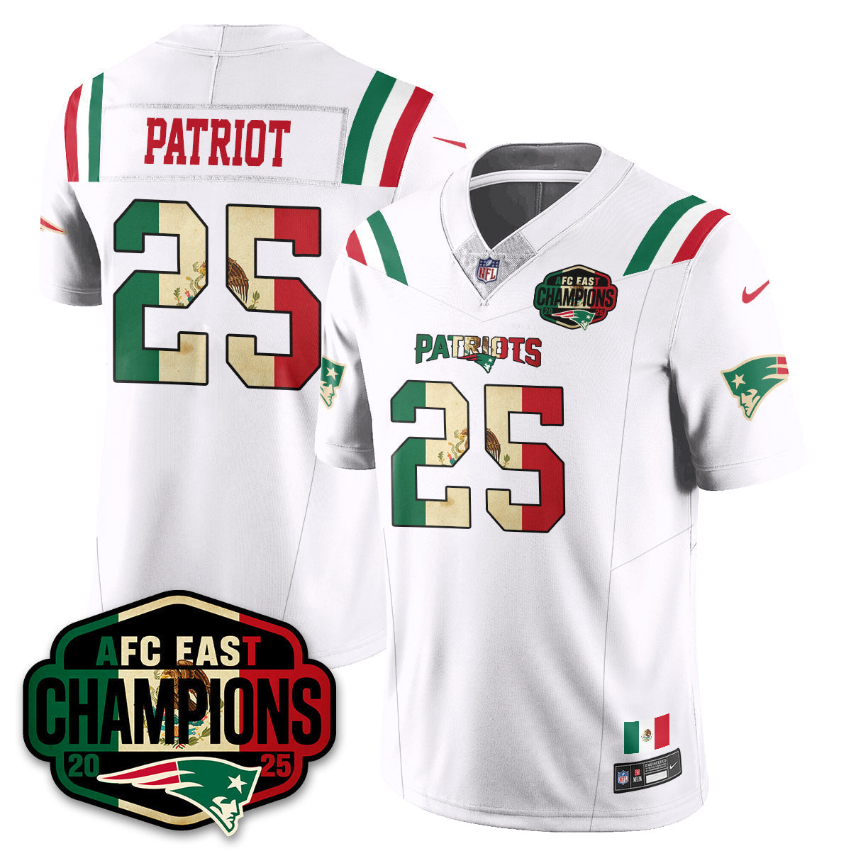 NE Mexico AFC East Division Champions Vapor Limited Jersey - Stitched