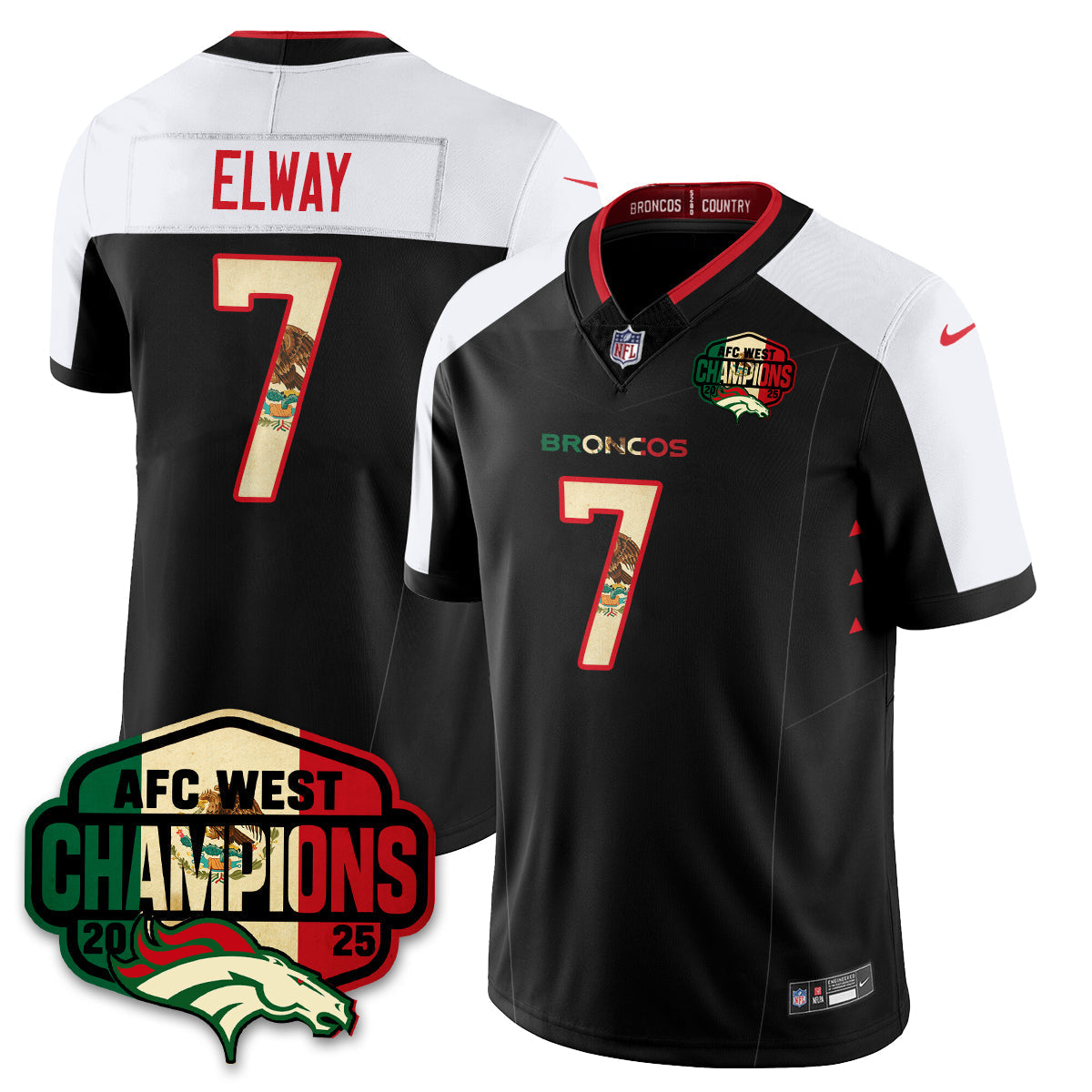 DEN Mexico AFC West Division Champions Vapor Limited Jersey - Stitched