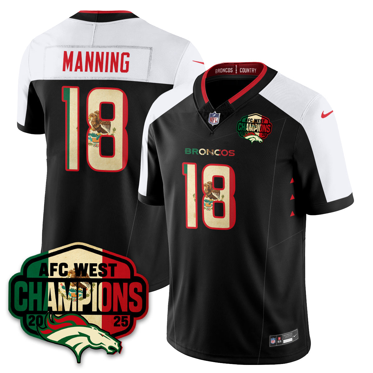 DEN Mexico AFC West Division Champions Vapor Limited Jersey - Stitched