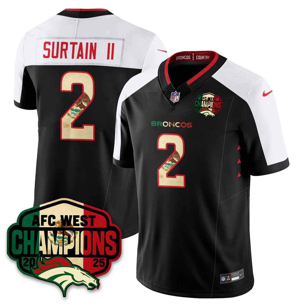 DEN Mexico AFC West Division Champions Vapor Limited Jersey - Stitched