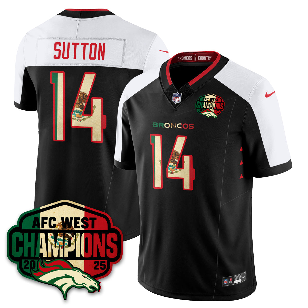 DEN Mexico AFC West Division Champions Vapor Limited Jersey - Stitched