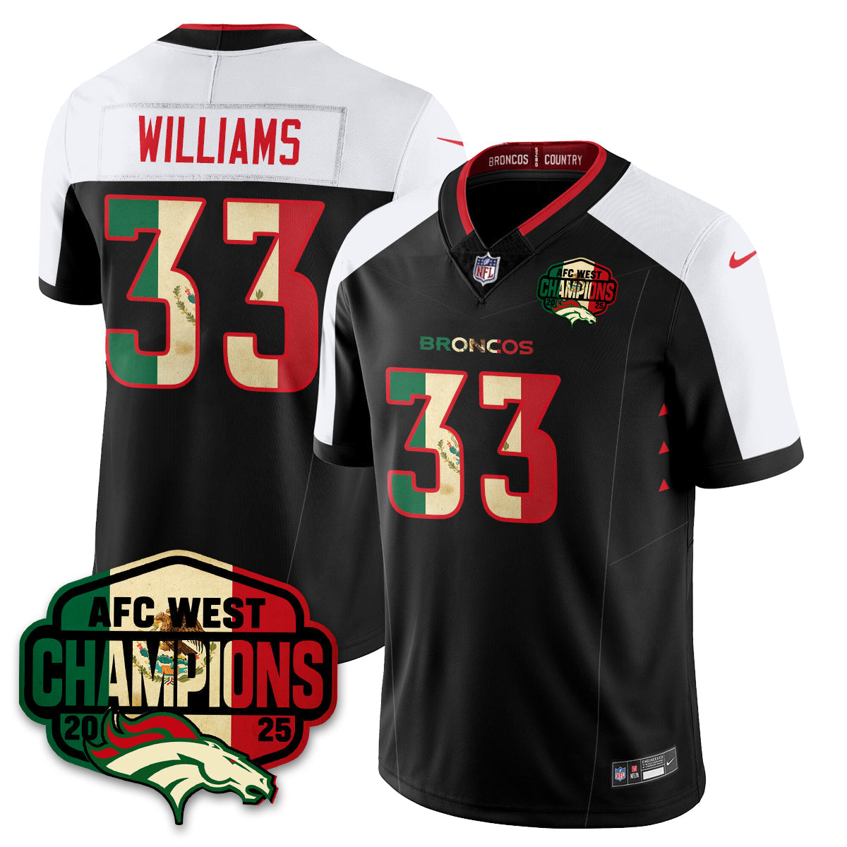 DEN Mexico AFC West Division Champions Vapor Limited Jersey - Stitched