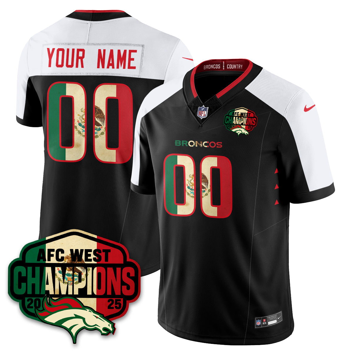 DEN Mexico AFC West Division Champions Vapor Limited Jersey - Stitched