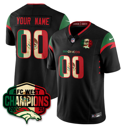 Custom DEN Mexico AFC West Division Champions Vapor Limited Jersey - Stitched