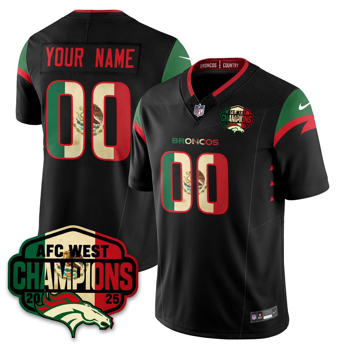 DEN Mexico AFC West Division Champions Vapor Limited Jersey - Stitched