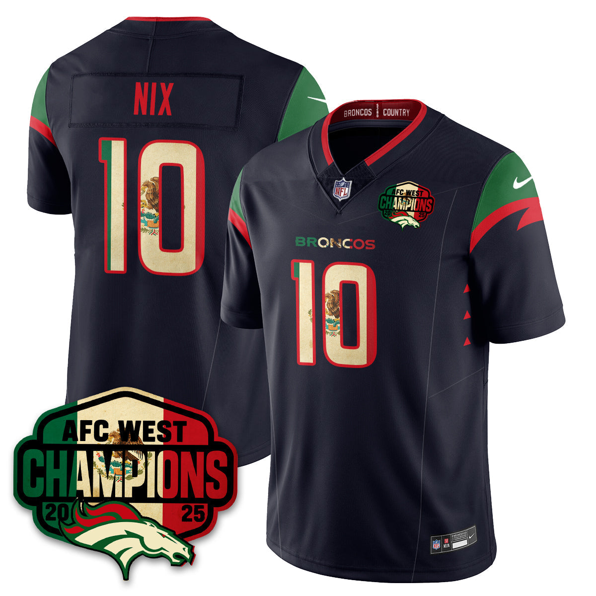 DEN Mexico AFC West Division Champions Vapor Limited Jersey - Stitched