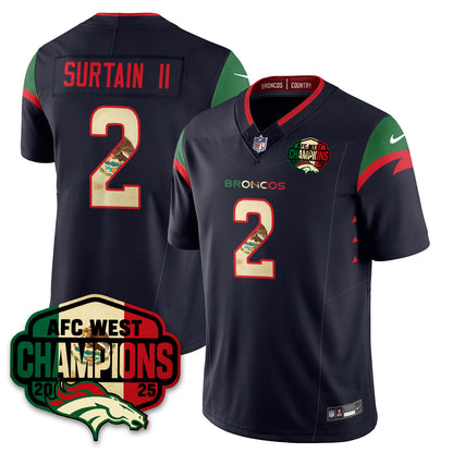 DEN Mexico AFC West Division Champions Vapor Limited Jersey - Stitched