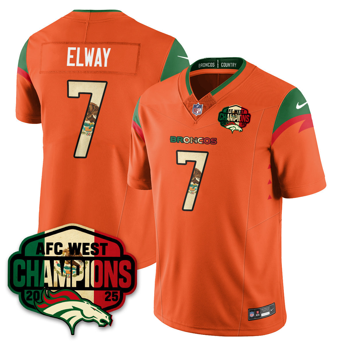 DEN Mexico AFC West Division Champions Vapor Limited Jersey - Stitched