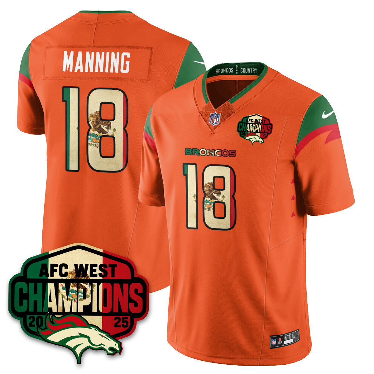 DEN Mexico AFC West Division Champions Vapor Limited Jersey - Stitched