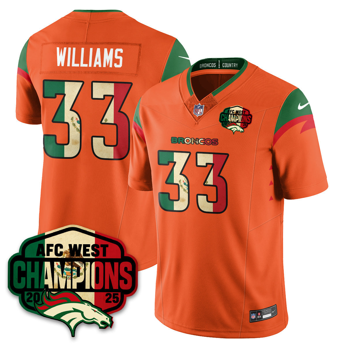 DEN Mexico AFC West Division Champions Vapor Limited Jersey - Stitched