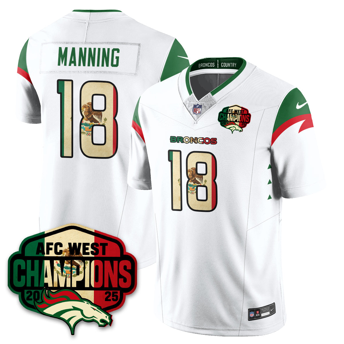 DEN Mexico AFC West Division Champions Vapor Limited Jersey - Stitched