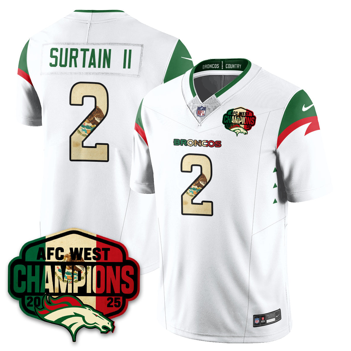 DEN Mexico AFC West Division Champions Vapor Limited Jersey - Stitched