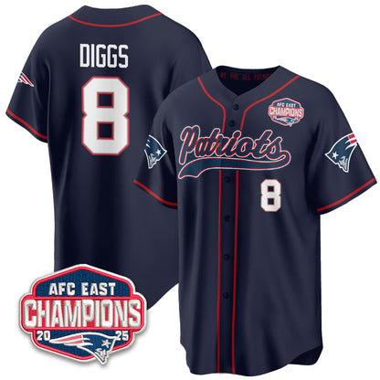 NE AFC East Division Champions Vapor Limited Baseball Jersey - Stitched